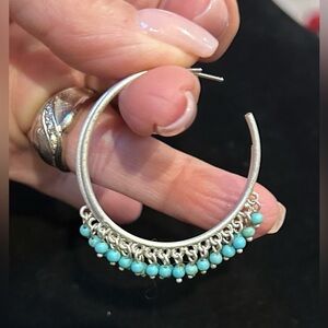 Stella & Dot Wanderlust Fringe Hoop Earrings EUC